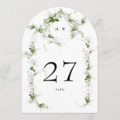 Groene Eucalyptus Krans Monogram Boog Tabel Nummer Kaart (Achterkant)