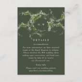 Groene Eucalyptus krans Monogram Bruiloft Details Informatiekaartje (Voorkant)