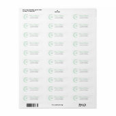 Groene Eucalyptus Krans Monogram Terug Adres Etiket (Full Sheet)