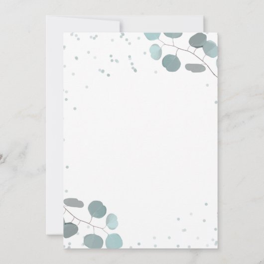 Groene eucalyptus laat Baby shower tweeling achter Kaart (Achterkant)