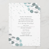 Groene eucalyptus laat Baby shower tweeling achter Kaart (Voorkant / Achterkant)