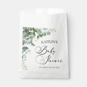 Groene eucalyptus laat botanisch Baby shower achte Bedankzakje (Voorkant)