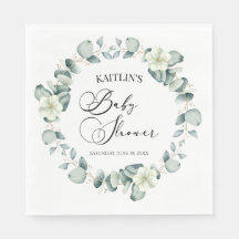 Groene eucalyptus laat botanisch Baby shower achte