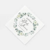 Groene eucalyptus laat botanisch Baby shower achte Servet (Hoek)