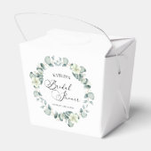 Groene eucalyptus laat botanisch Vrijgezellenfeest Bedankdoosjes (Achterkant)