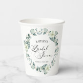 Groene eucalyptus laat botanisch Vrijgezellenfeest Papieren Bekers (Achterkant)