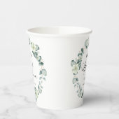 Groene eucalyptus laat botanisch Vrijgezellenfeest Papieren Bekers (Links)