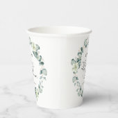 Groene eucalyptus laat botanisch Vrijgezellenfeest Papieren Bekers (Rechts)