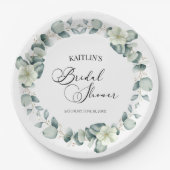 Groene eucalyptus laat botanisch Vrijgezellenfeest Papieren Bordje (Voorkant)