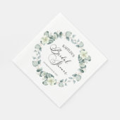 Groene eucalyptus laat botanisch Vrijgezellenfeest Servet (Hoek)