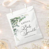 Groene eucalyptus laat botanische Baby sprenkelen Bedankzakje (Geknipt)