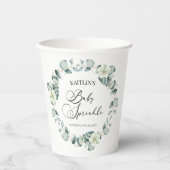 Groene eucalyptus laat botanische Baby sprenkelen Papieren Bekers (Voorkant)