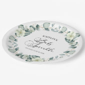 Groene eucalyptus laat botanische Baby sprenkelen Papieren Bordje (Gekanteld)