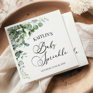 Groene eucalyptus laat botanische Baby sprenkelen Servet