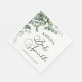 Groene eucalyptus laat botanische Baby sprenkelen Servet (Hoek)