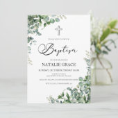 Groene eucalyptus laat botanische doop kaart (Staand voorkant)