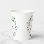 Groene eucalyptus laat botanische doop papieren bekers (Rechts)