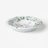 Groene eucalyptus laat botanische doop papieren kommen (Gebogen)