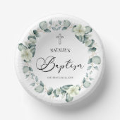 Groene eucalyptus laat botanische doop papieren kommen (Voorkant)