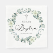 Groene eucalyptus laat botanische doop servet (Voorkant)