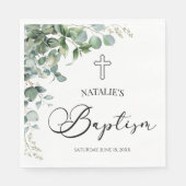 Groene eucalyptus laat botanische doop servet (Voorkant)