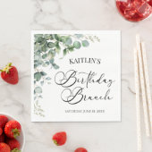 Groene eucalyptus laat botanische verjaardag brunc servet (Insitu)