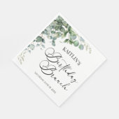 Groene eucalyptus laat botanische verjaardag brunc servet (Hoek)