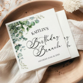 Groene eucalyptus laat botanische verjaardag brunc servet