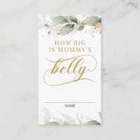 Groene eucalyptus laat gouden mama buikkaart