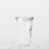 Groene eucalyptus laat groen botanisch bruiloft acryl drinkbeker (Rechts)