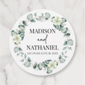 Groene eucalyptus laat groen botanisch bruiloft bedankjes labels (Achterkant)