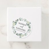 Groene eucalyptus laat groen botanisch bruiloft bedankjes labels (In situ)