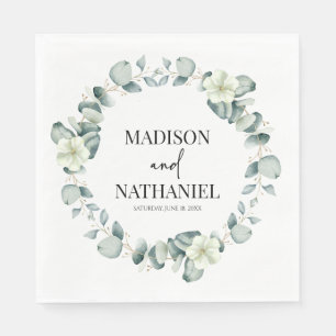 Groene eucalyptus laat groen botanisch bruiloft servet