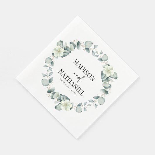 Groene eucalyptus laat groen botanisch bruiloft servet (Hoek)