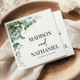 Groene eucalyptus laat groen botanisch bruiloft servet