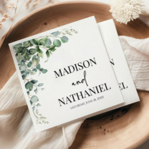 Groene eucalyptus laat groen botanisch bruiloft servet