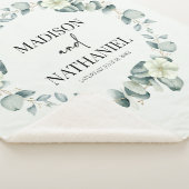 Groene eucalyptus laat groen botanisch bruiloft sherpa deken (3/4)