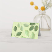 Groene eucalyptus laat zitplaatskaart achter plaatskaartje (Achterkant)