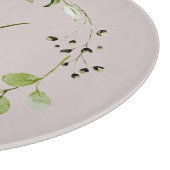 Groene Eucalyptus & Leaf Krans Script Monogram Snijplank (Hoek)