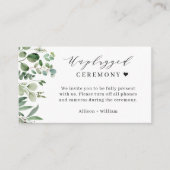 Groene Eucalyptus Leaves Unplugged Wedding Ceremon Informatiekaartje (Voorkant)