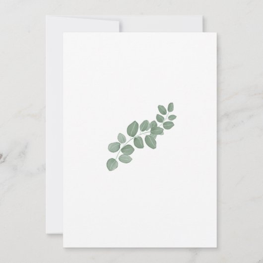 Groene Eucalyptus Leaves Wedding Invitations Kaart (Achterkant)