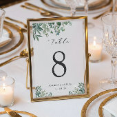 Groene Eucalyptus Leaves Wedding Table Number Kaar RSVP Kaartje