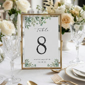 Groene Eucalyptus Leaves Wedding Table Number Kaar RSVP Kaartje