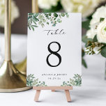 Groene Eucalyptus Leaves Wedding Table Number Kaar RSVP Kaartje<br><div class="desc">Groene Eucalyptus lekt de Kaart van het Aantal van de Weddenstafel van de Wuwelijkstafel. (1) Pas deze sjabloon één voor één aan (bv. van nummer 1 tot xx) en voeg elke nummerkaart afzonderlijk toe aan uw wagen. (2) Voor verdere aanpassing, gelieve de "pas verder"verbinding aan en ons ontwerphulpmiddel te gebruiken...</div>