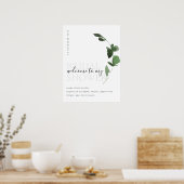Groene Eucalyptus Loof Bruidsboeket Welkom Poster (Keuken)