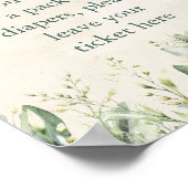 Groene Eucalyptus Luier Raffle Baby shower Poster (Hoek)