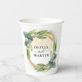 Groene Eucalyptus Magische Zand Trouw Papieren Bek Papieren Bekers (Achterkant)