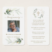 Groene Eucalyptus Man Foto Funeral Gebedskaart Visitekaartje (Voorkant /achterkant)