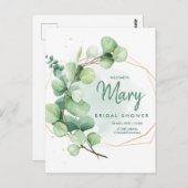 Groene Eucalyptus Modern Elegant Vrijgezellenfeest Briefkaart (Voorkant / Achterkant)