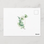 Groene Eucalyptus Modern Elegant Vrijgezellenfeest Briefkaart (Achterkant)
